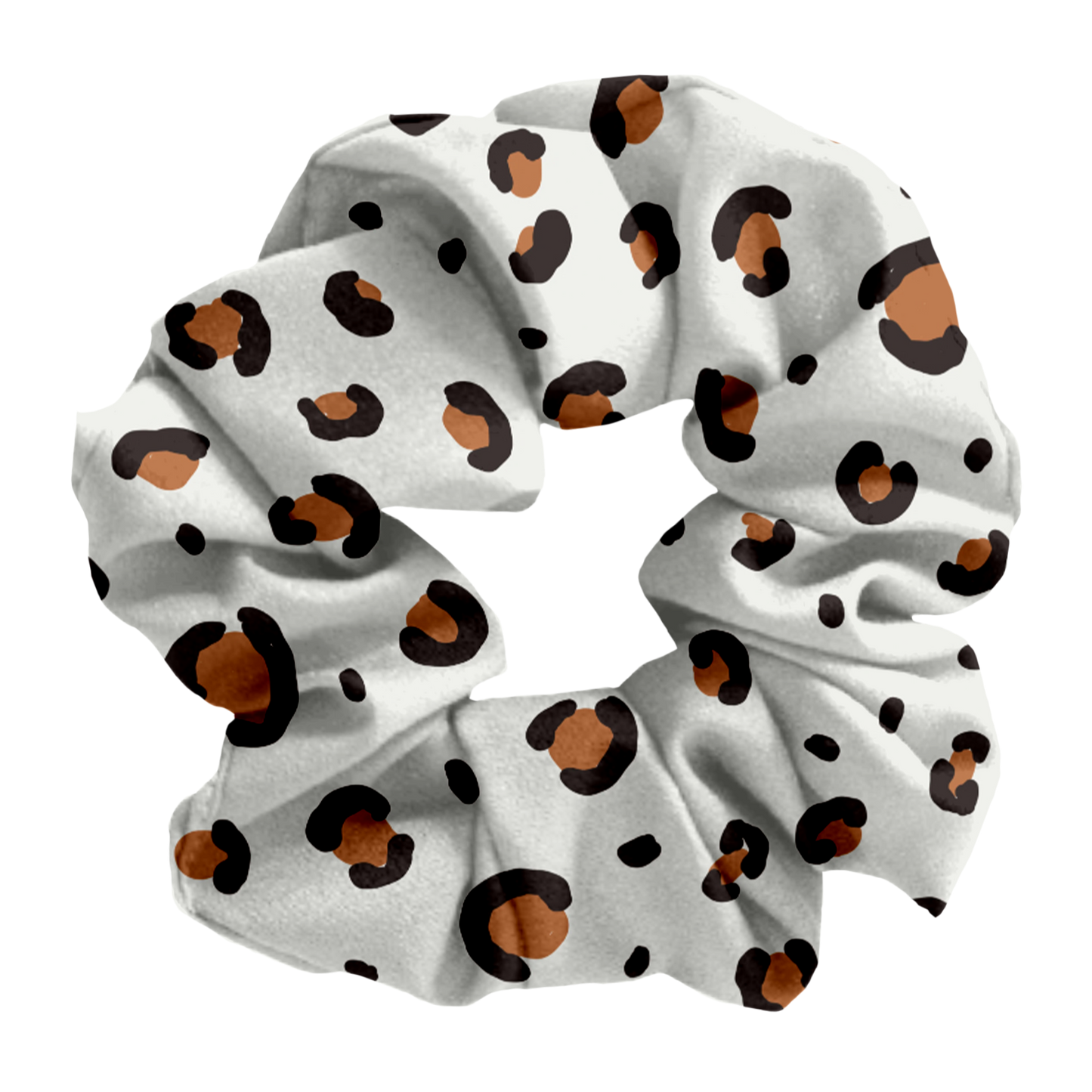 White Cheetah Scrunchie